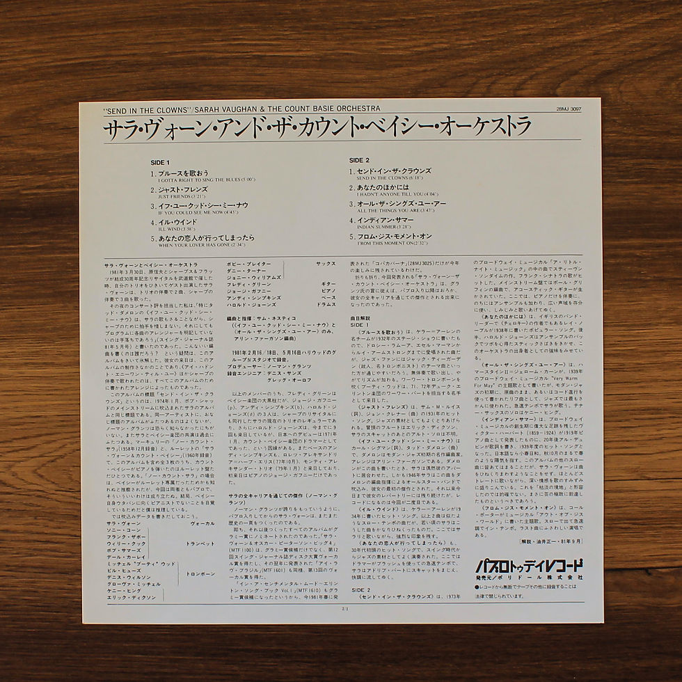 Thumbnail: Sarah Vaughan & The Count Basie Orchestra - Send In The Clowns