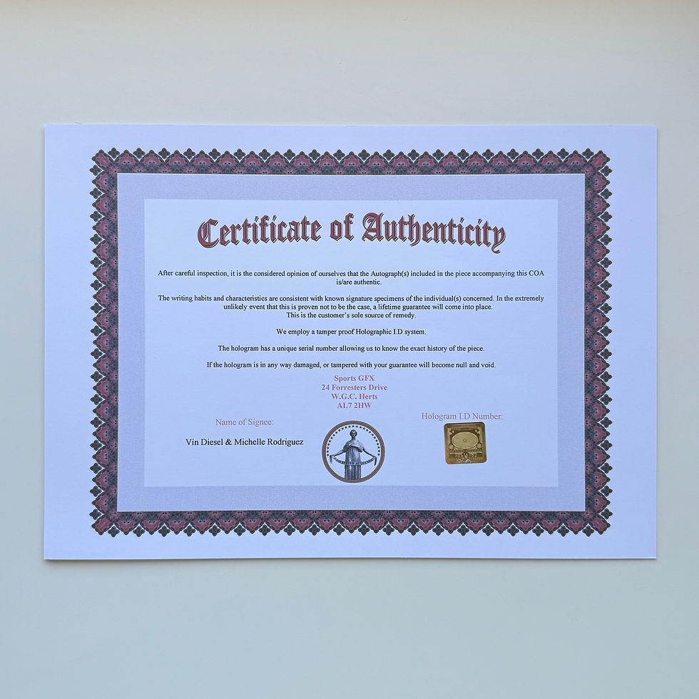 Thumbnail: Vin Diesel & Michelle Rodriguez 20x30 cm El İmzalı Fotoğraf (Ömür Boyu COA)