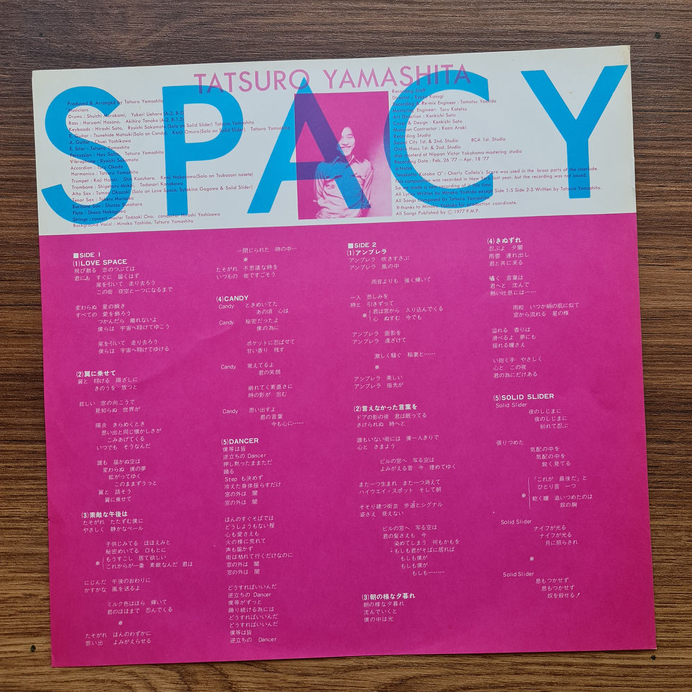 Thumbnail: Tatsuro Yamashita – Spacy 33'lük LP PLAK