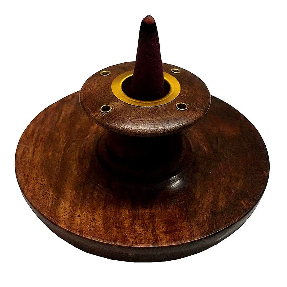 Kraft Bharat Wooden Coin Shape Incense Holder, handmade in India