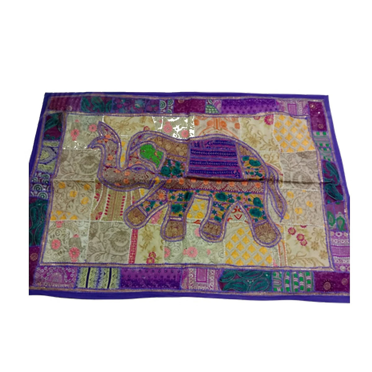 Kraft Bharat Handmade Patchwork Wall Hanging, Elephant, handmade in Jaipur, India