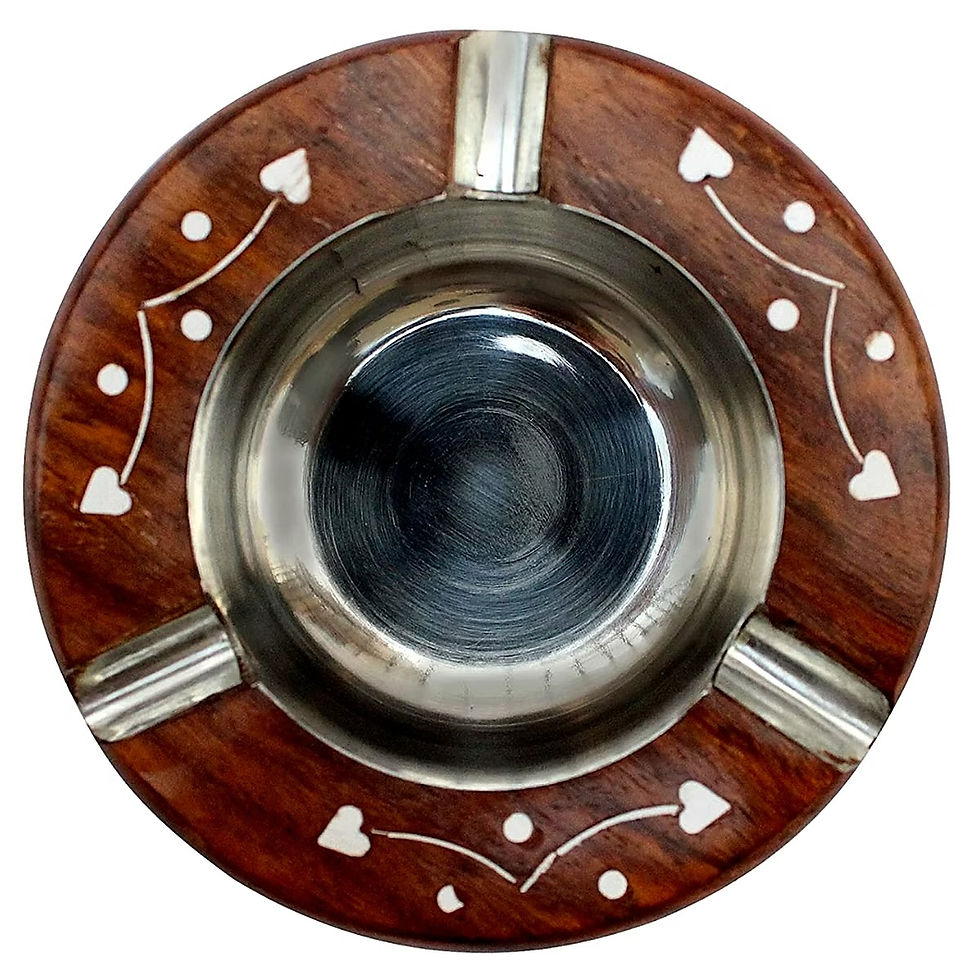 Kraft Bharat Wooden Ashtray, handmade in India, view 2