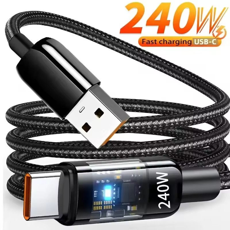 240W Cable QC 3.0 USB to Type C Super Fast Charging Cable For Samsung Xiaomi Hua