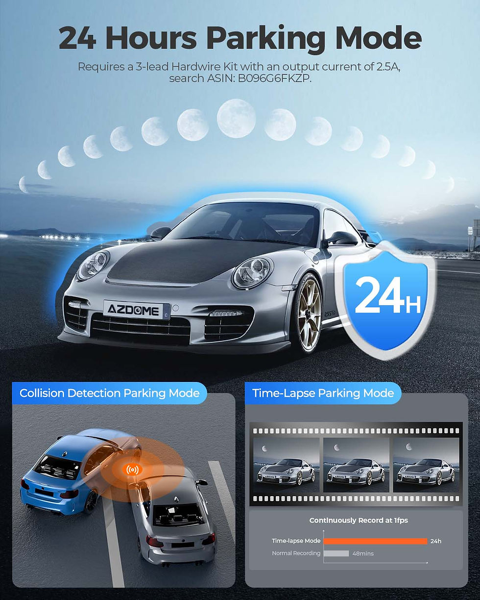תמונה ממוזערת: שדרוג AZDOME M550 Pro Car DVR מצלמת Dash 4K 5.8Ghz WiFi 2/3 מצלמות קדמית/תא/