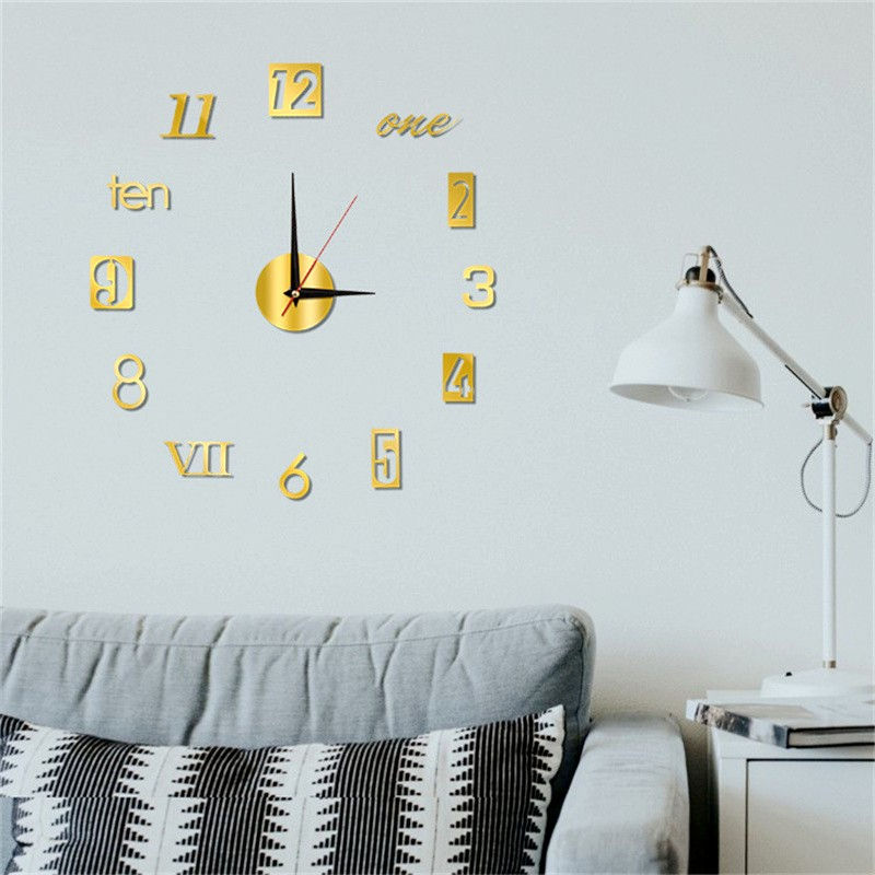 Creative Luminous Silent Wall Clock DIY חדר שינה סלון תלת מימד דה
