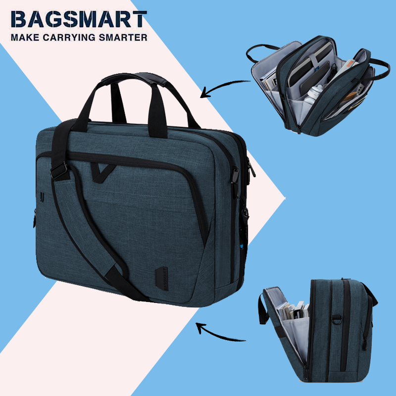 תיק מחשב נייד BAGSMART 17.3 אינץ' תיק מחשב נייד מתרחב לגברים ונשים