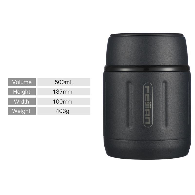 תמונה ממוזערת: FEIJIAN 500ml Food Thermos,  316 Stainless Steel Vacuum Insulated Food Jar With 