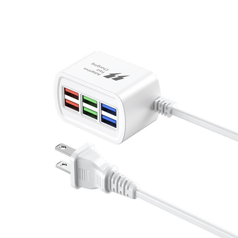 תמונה ממוזערת: Fast USB Charger 6 in 1 Power Strip Desktop Charging Station Fast Charging 1m Co
