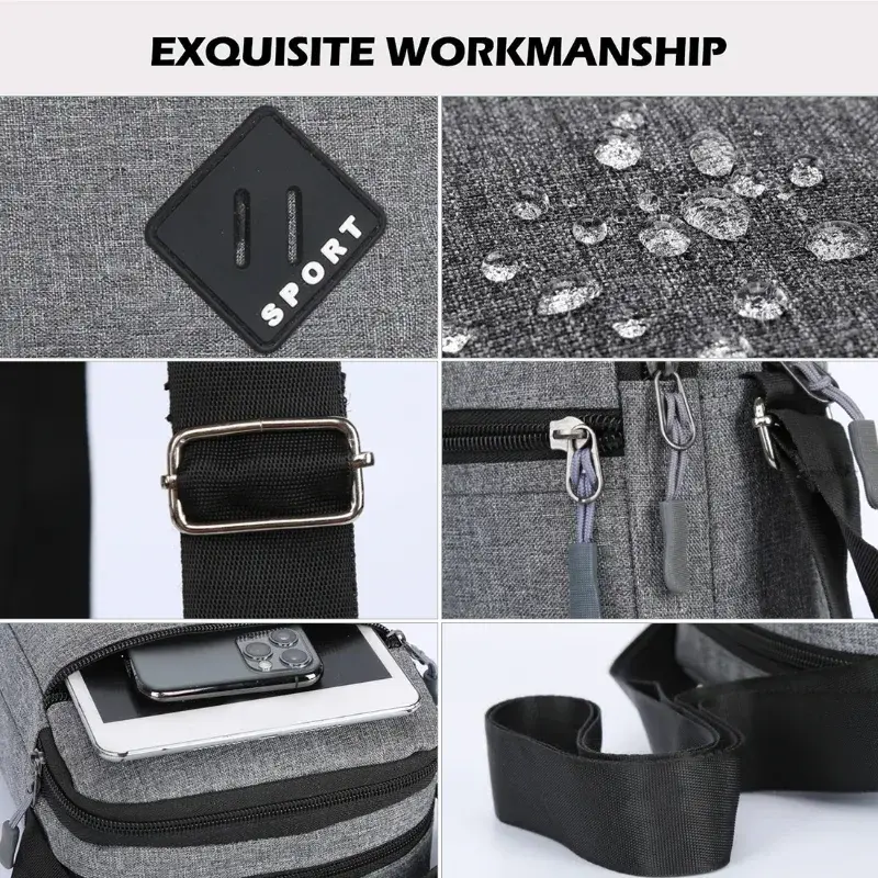 תמונה ממוזערת: Men's Messenger Bag Crossbody Shoulder Bags Men Small Sling Pack For Work Busine