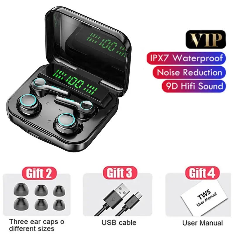 M21 TWS Couple Wireless Headphones Noise Canceling Bluetooth Earphones 9D Stereo