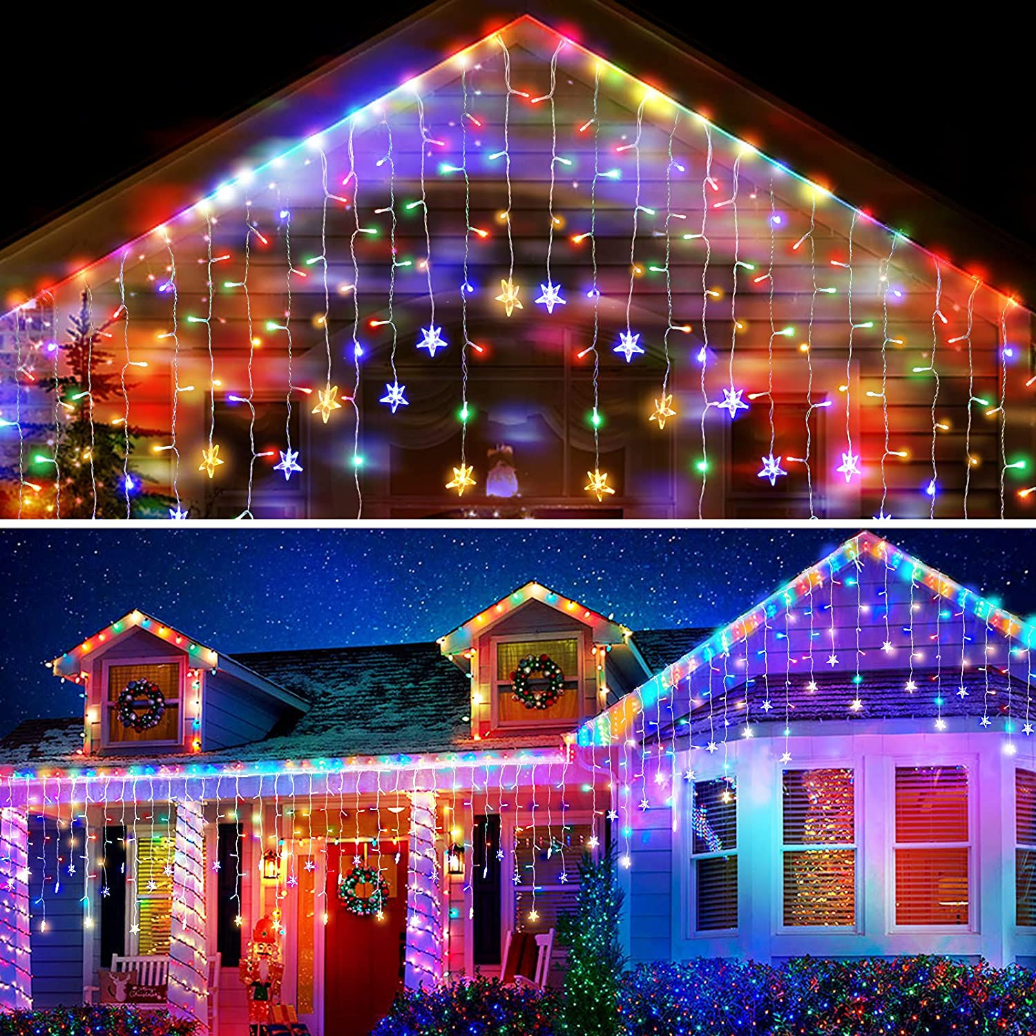 תאורת קישוט חיצונית 20 מ' 864 LED Street Garlands אורות קרח Ou