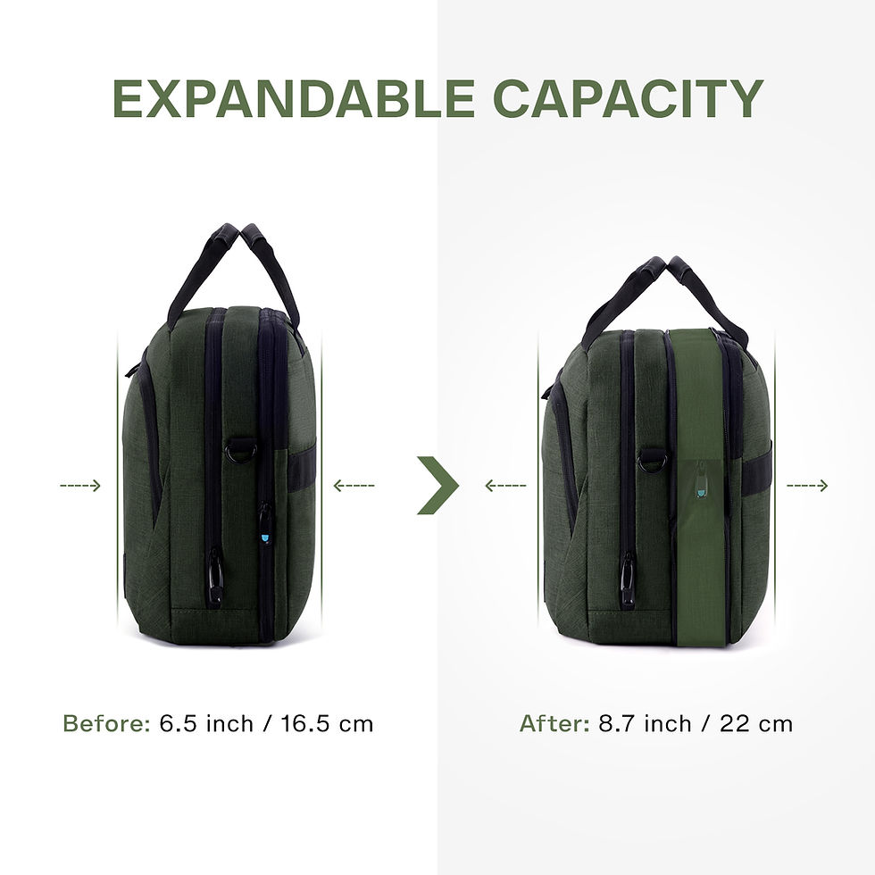 תמונה ממוזערת: Large Expandable 17.3 inch Laptop Bag Case BAGSMART Waterproof Computer Shoulder