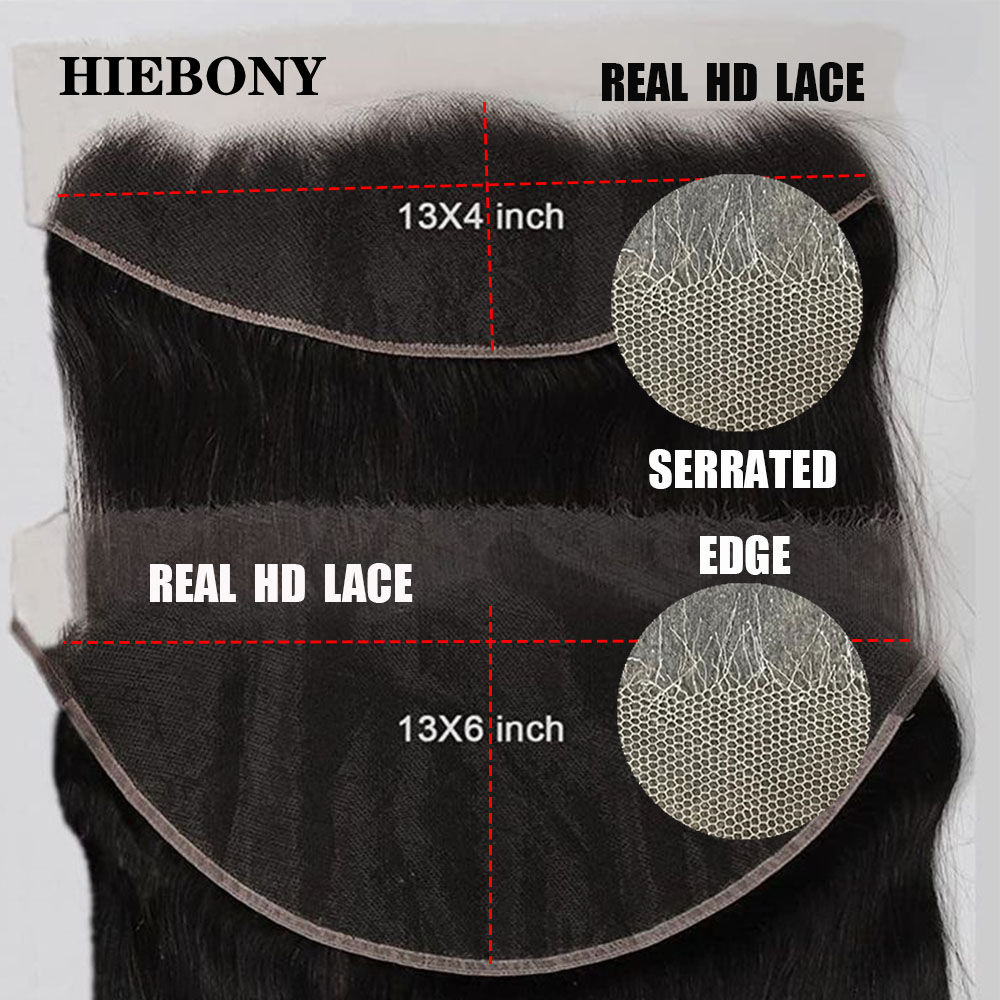 HiEbony גוף גל 13x6 HD תחרה פרונטלית 100% שיער טבעי ב�