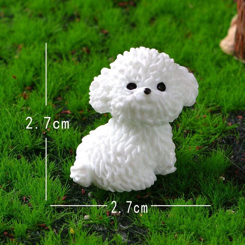 תמונה ממוזערת: Mini Chute Bichon Frise צלמיות כלב מיניאטורי Craft Fire Garden DIY Kids Hip
