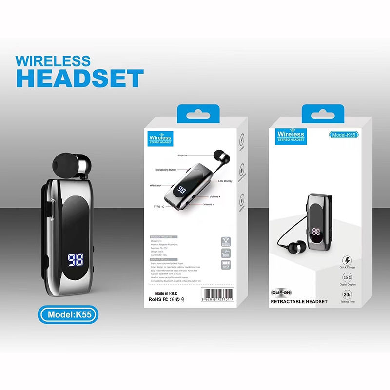 זמן דיבור 20 שעות דיבורית Blues Car Bluetooth V5.2 Lotus To Phone Ear Blues