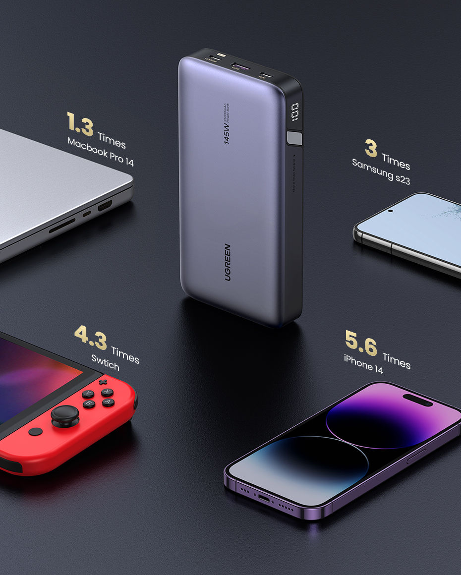 תמונה ממוזערת: UGREEN 140W PowerBank נייד 25000mAh PD טעינה מהירה PowerBank למ�