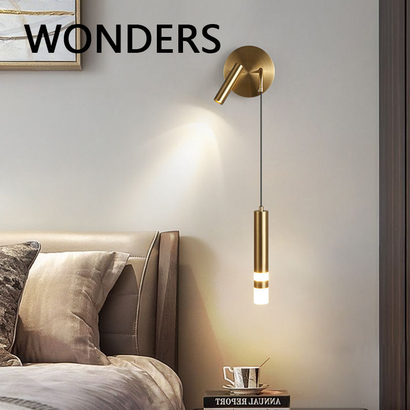 LED Wall Lamp Nordic Double Head Adjustable Wall Lights Creative Bedroom Bedside