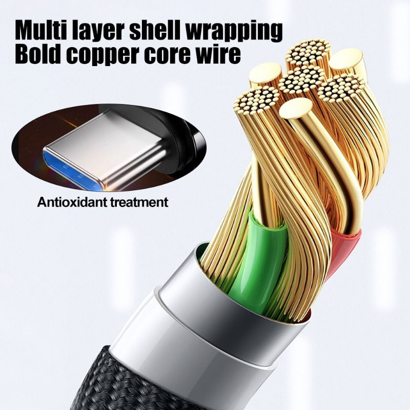 תמונה ממוזערת: 120W 10A Fast Charging Data Cable Line USB Type C 1m/1.5m/2m Anti-break Fast Cha