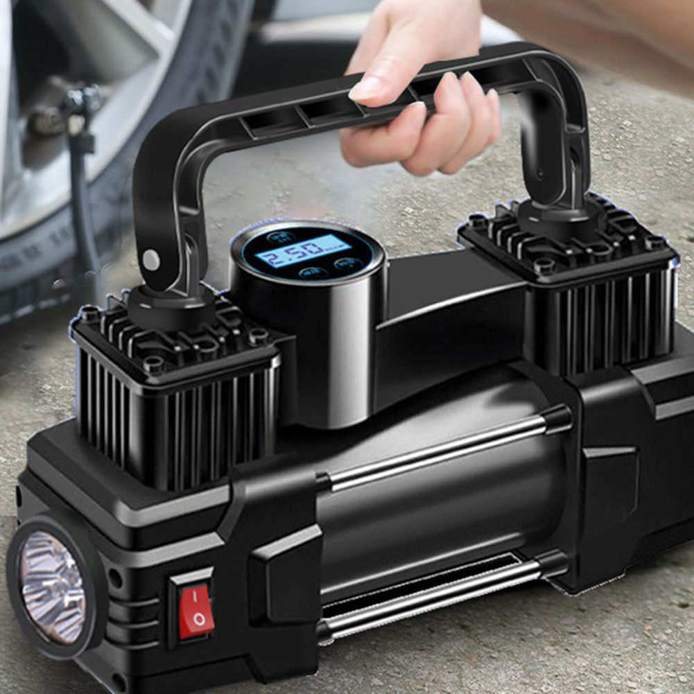 12V 150PSI מדחס אוויר מיני כפול צילינדר כבד לניפ�