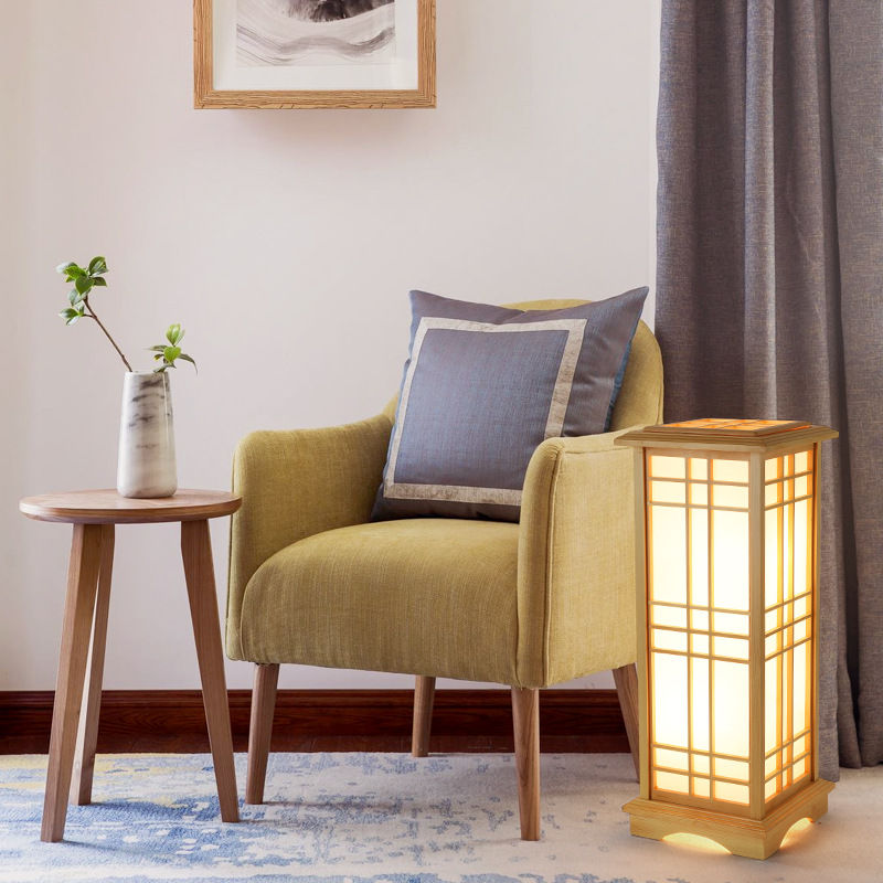 תמונה ממוזערת: SANDYHA Japanese style wood Floor Lamp bedroom decoration standing lamps for Liv