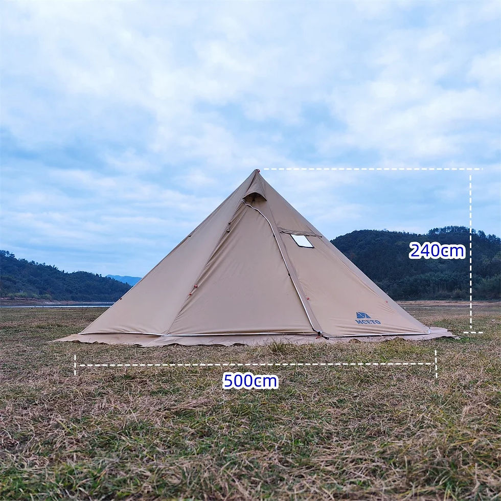 תמונה ממוזערת: 500PRO Tipi אוהל חם עם שקע תנור מעכב אש 5~8 אנשים אוהלי טיפי עבור
