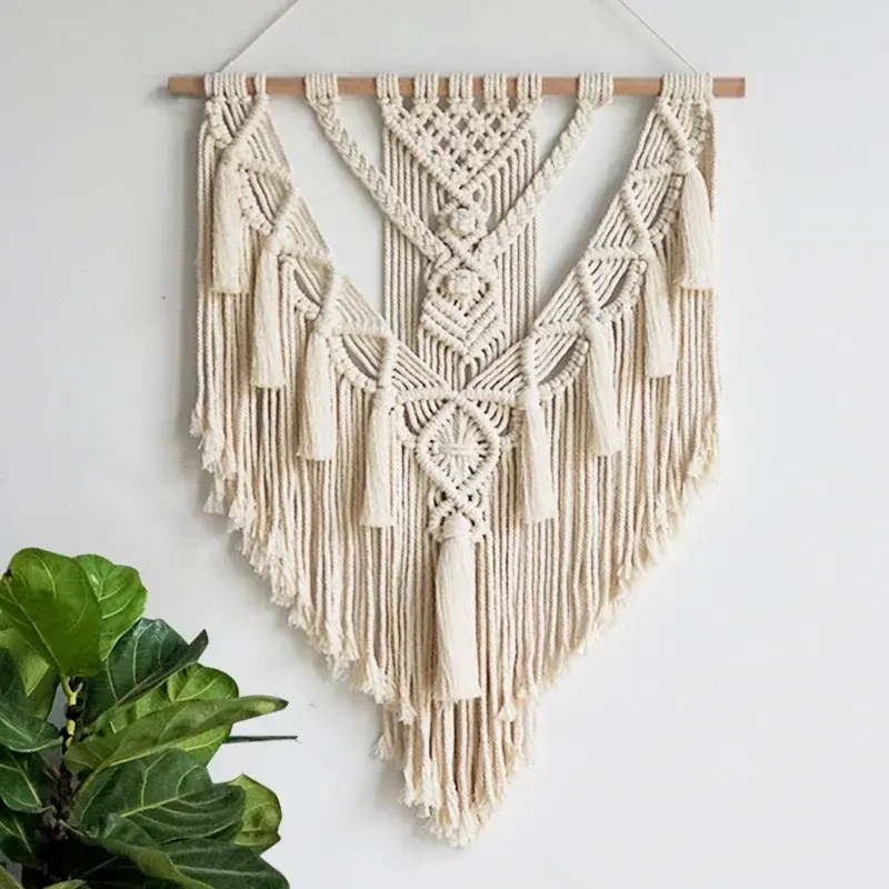 Macrame Woven Wall Hanging Boho Home Chic Bohemian Geometric Art Decor Beautiful