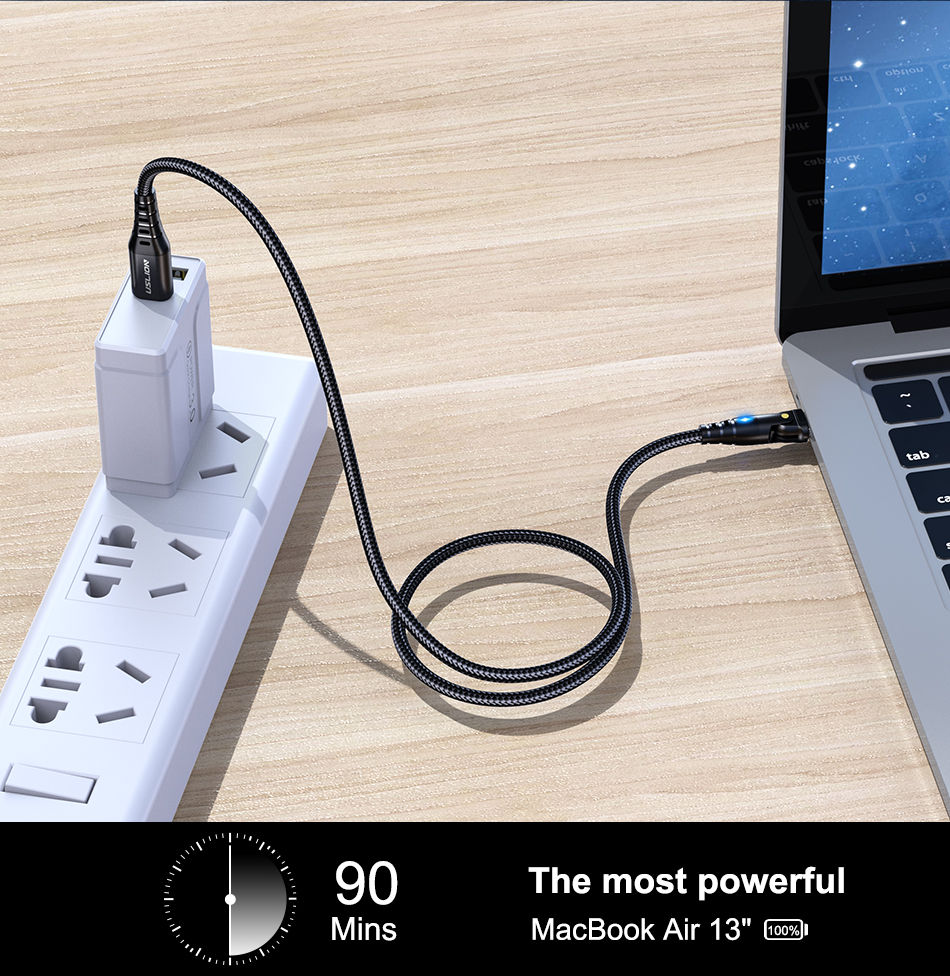 תמונה ממוזערת: 60W USB C To USB C Cable 3A LED Type C Data Cable Fast Charging Wire For iPhone 