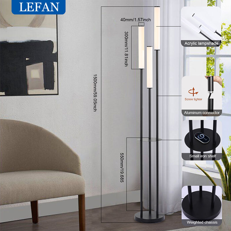 תמונה ממוזערת: Modern LED Shelf Floor Lamp Storage Standing Lighting Dimmable LED Floor lamp In