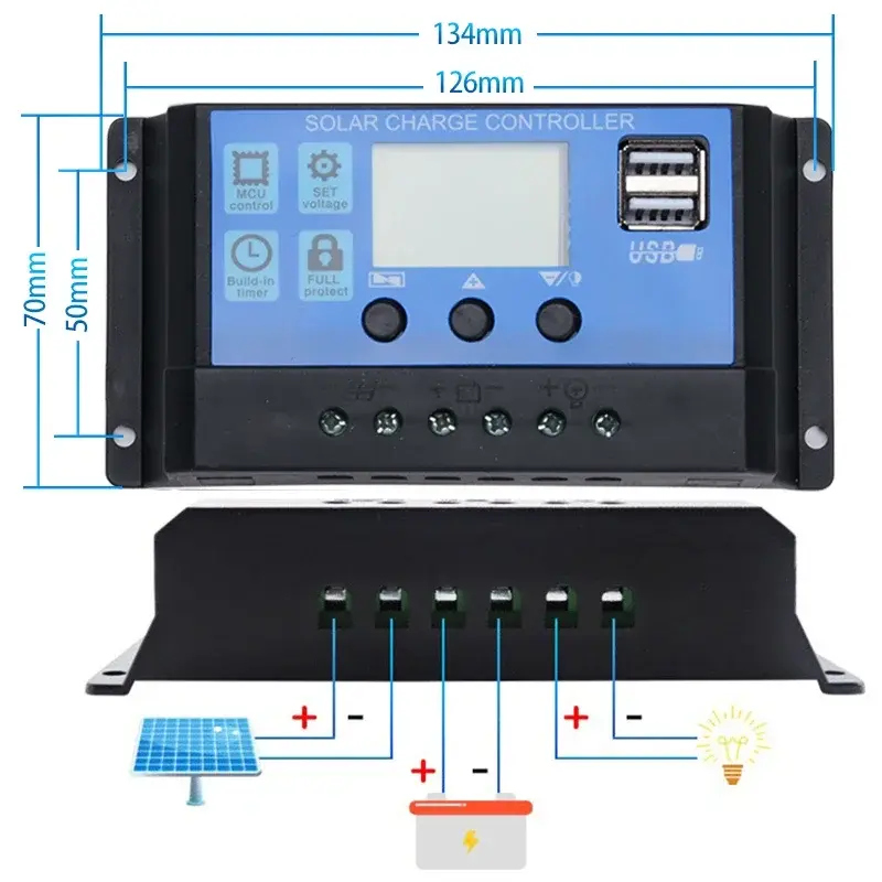 תמונה ממוזערת: ערכת פאנלים סולאריים 20W/H Complete12V Polycrystalline Power �