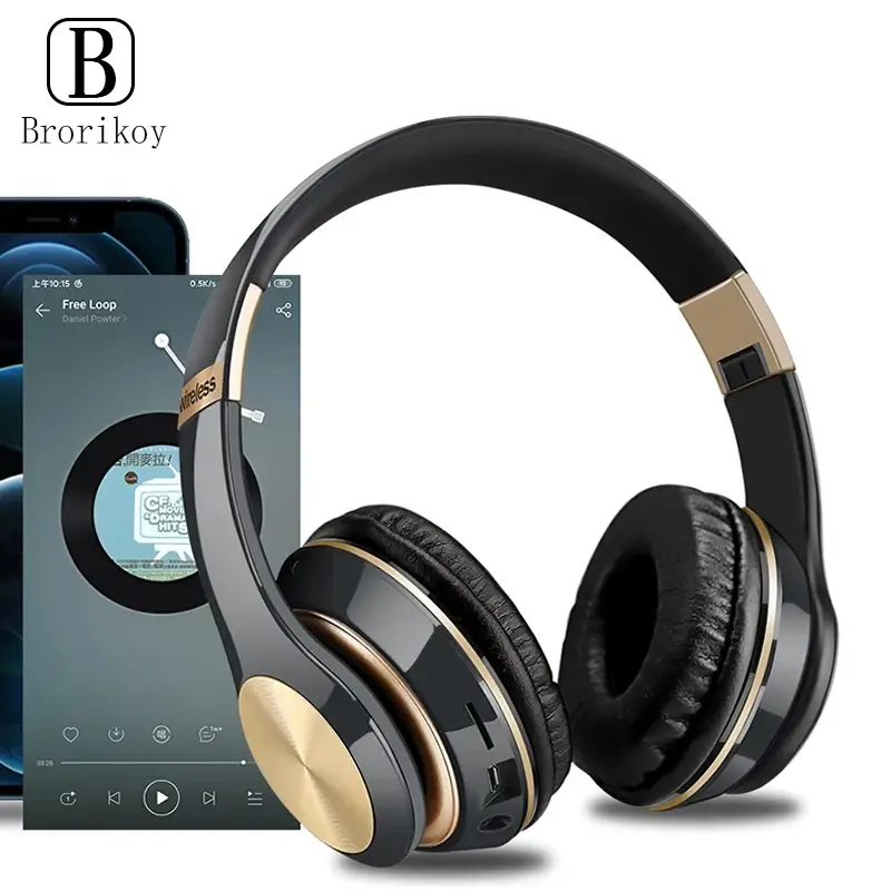 T5 אוזניות Bluetooth Over Ear Head אוזניות אלחוטיות עם מיקרופון