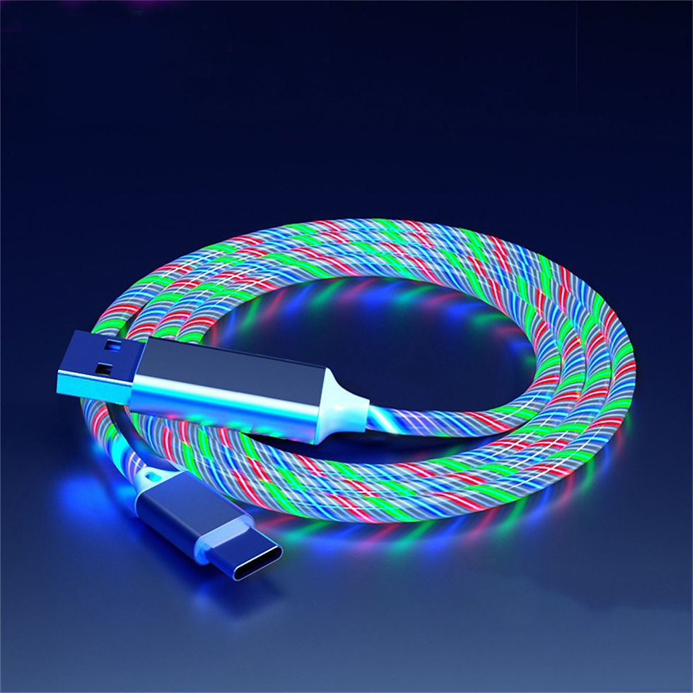 תמונה ממוזערת: NNBILI אור לד זוהר USB 3 IN 1 כבל טלפון טעינה מהירה מטען זוהר