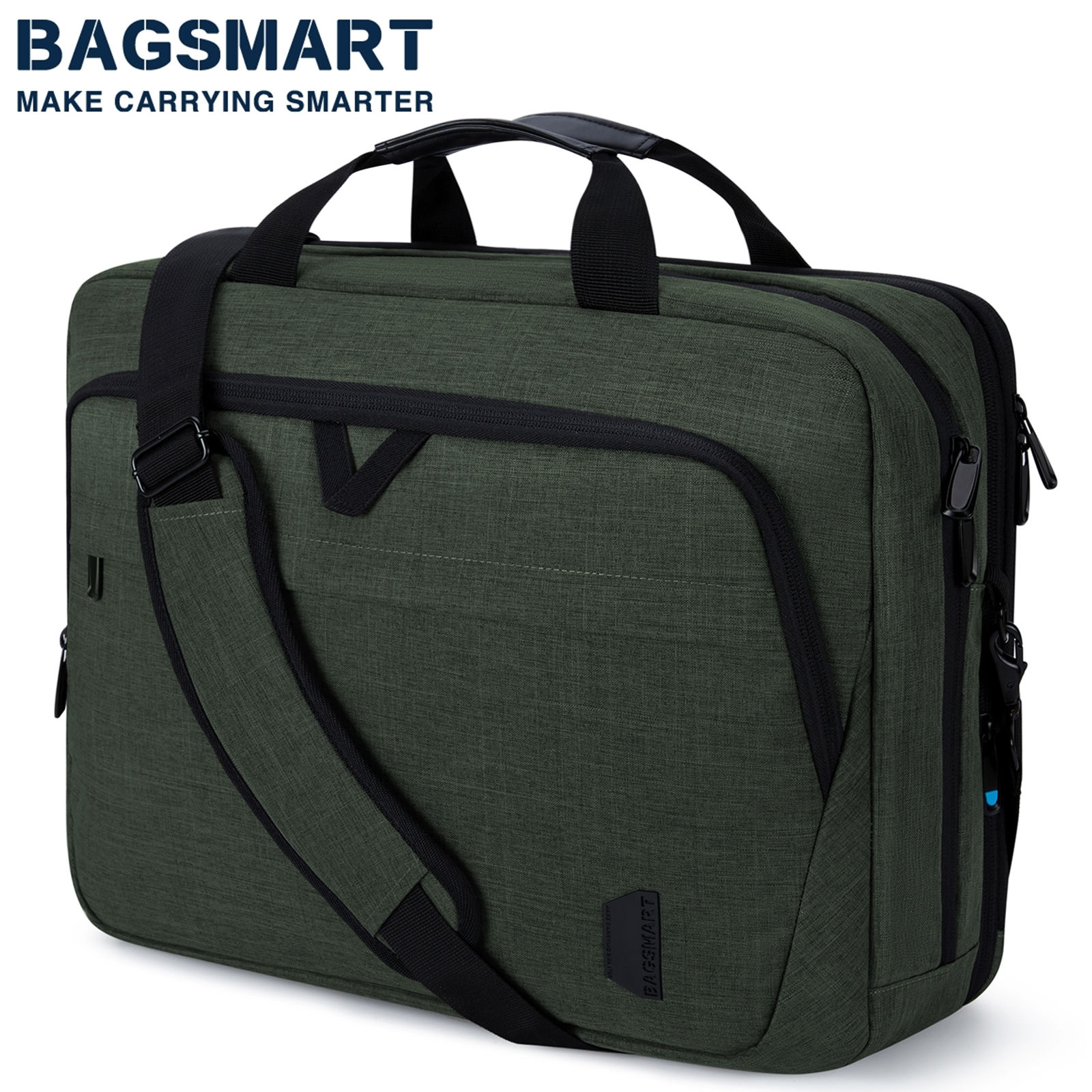 Large Expandable 17.3 inch Laptop Bag Case BAGSMART Waterproof Computer Shoulder