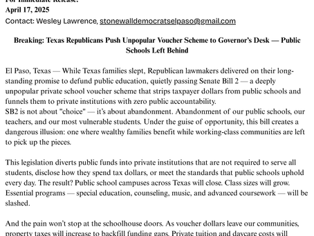 Our Response on the passage of Senate Bill 2! 