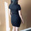 Thumbnail: Black Knit Formal Dress
