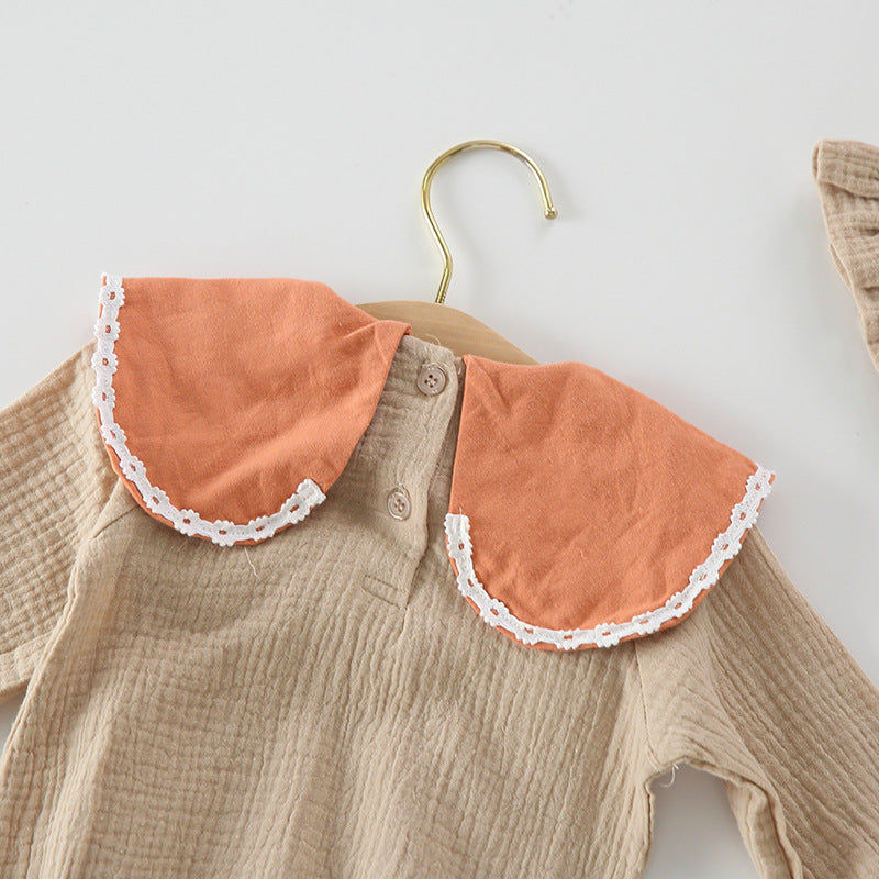 Thumbnail: Baby Girl Floral Embroidery Pattern Long Sleeves A