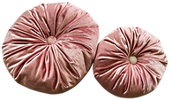 Pink Velvet Round Tufted Pillows