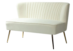 Ivory Velvet Loveseat