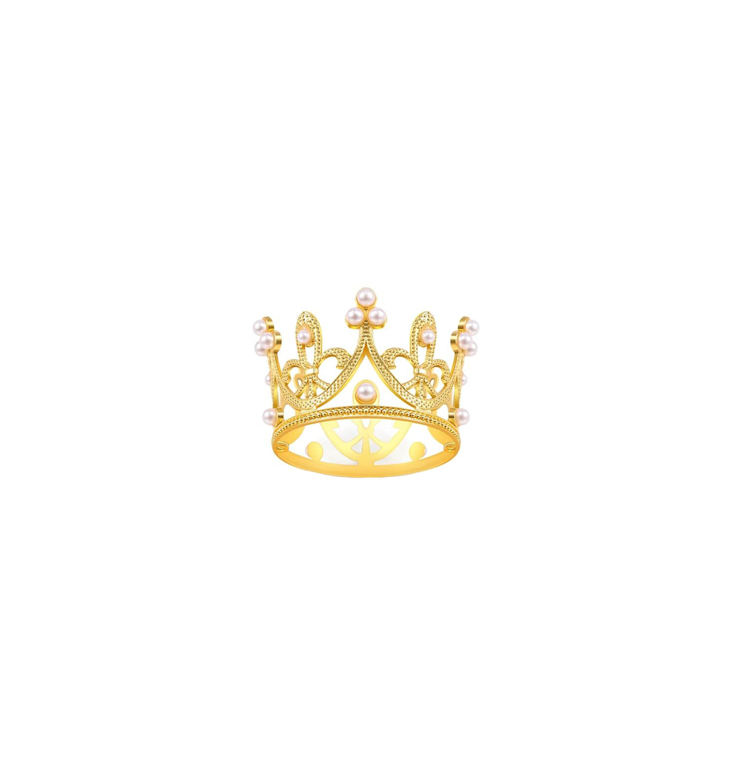 Gold pearl crown