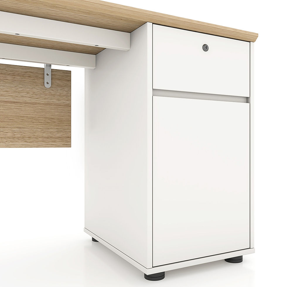 Thumbnail: Esma Single Desk Rhine Light Oak and White