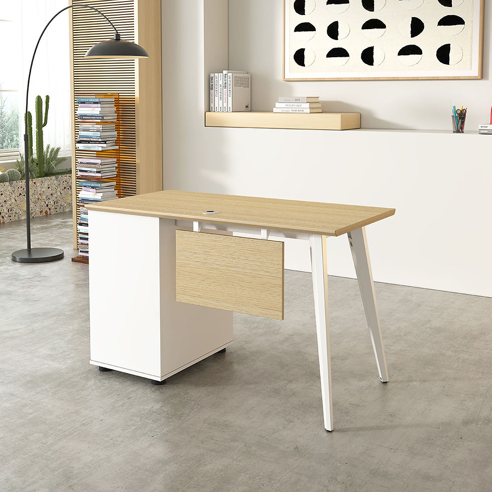 Thumbnail: Esma Single Desk Rhine Light Oak and White