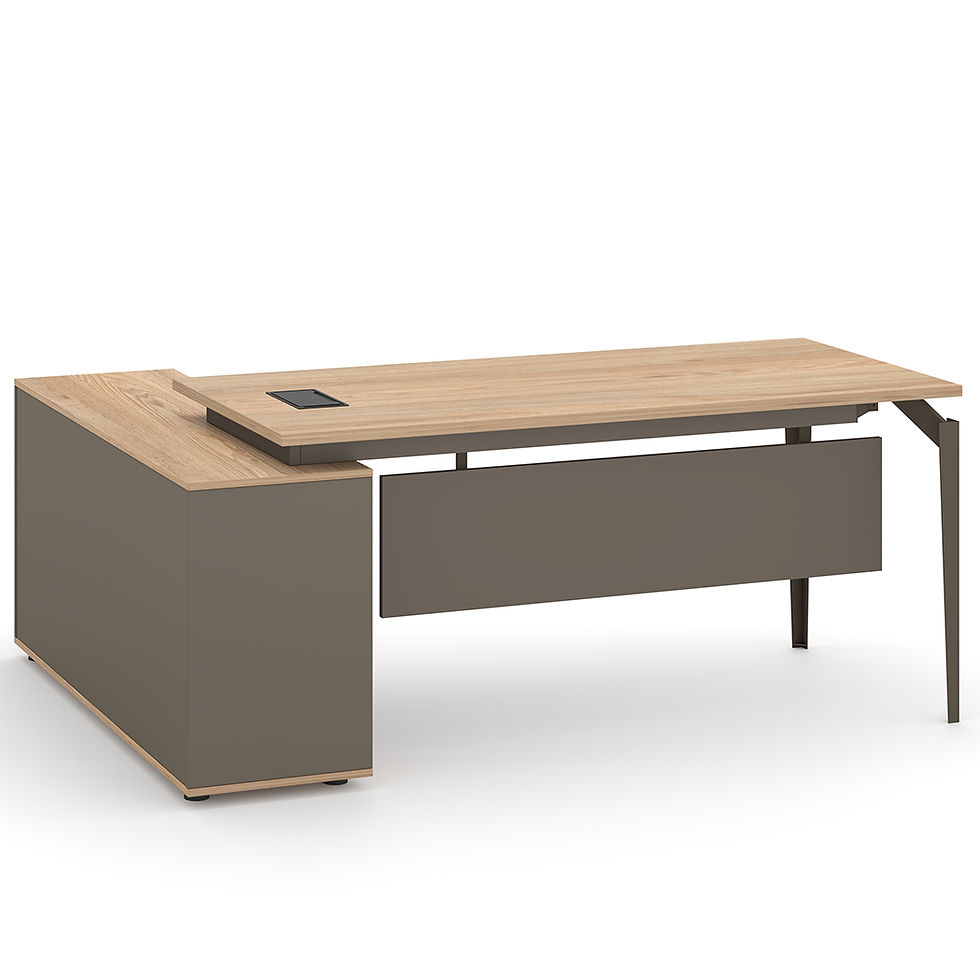Thumbnail: Ellis 180cm L-Shaped Executive Desk Oak Grey