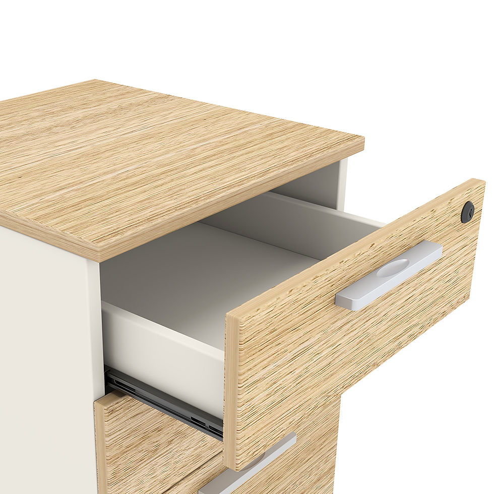Thumbnail: Esma Mobile Pedestal Rhine Light Oak and White