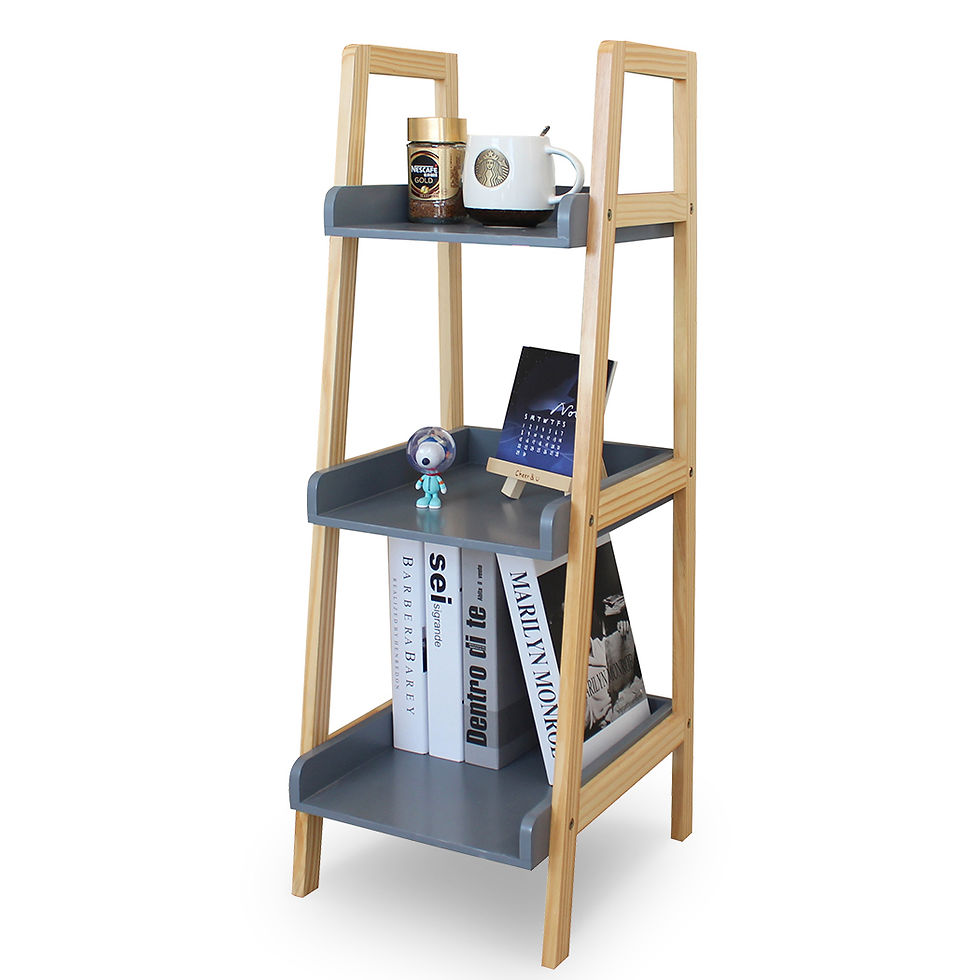 Thumbnail: Hilka 3 Tier Display Ladder Shelf Grey