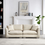 Thumbnail: Harmony 3 Seater Fabric Sofa Cream