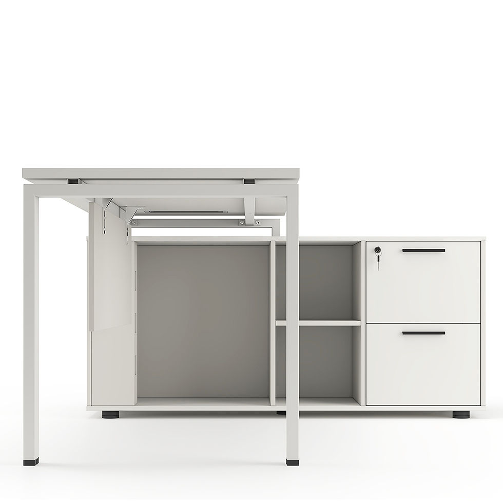 Thumbnail: Emery 160cm L-Shaped Executive Desk White