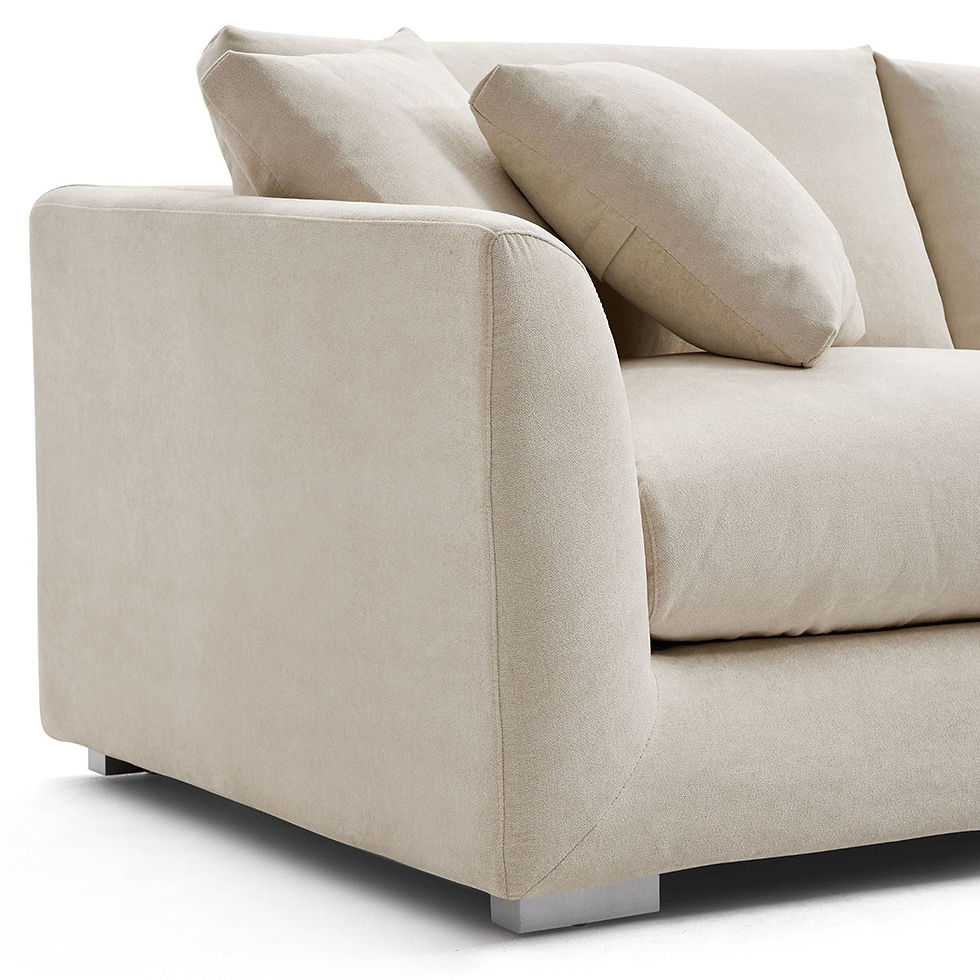 Thumbnail: Harmony 3 Seater Fabric Sofa Cream