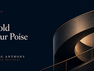 Editorial cover image for the Insight "Hold Your Poise", featuring an abstract architectural sculpture symbolising steadiness, composure and clarity during uncertainty.