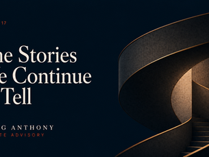 Editorial cover image for the Insight "The Stories We Continue to Tell", featuring an abstract architectural sculpture symbolising the narratives that shape identity, perspective and consequential decisions.