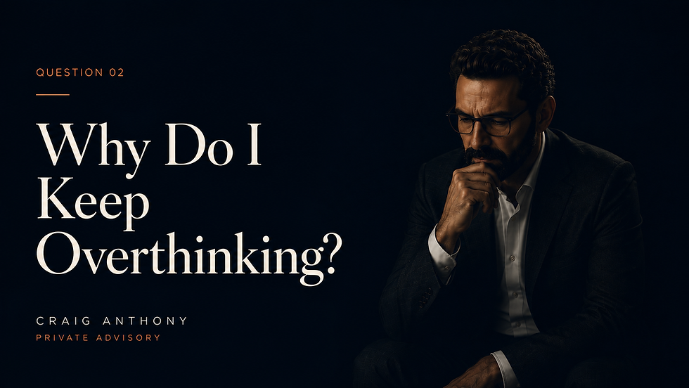 Editorial cover image for the question Insight "Why Do I Keep Overthinking?", featuring an abstract architectural sculpture symbolising uncertainty, clarity and the complexity of consequential decision-making.