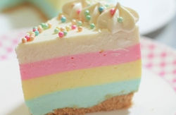 30. postre arco iris de queso crema